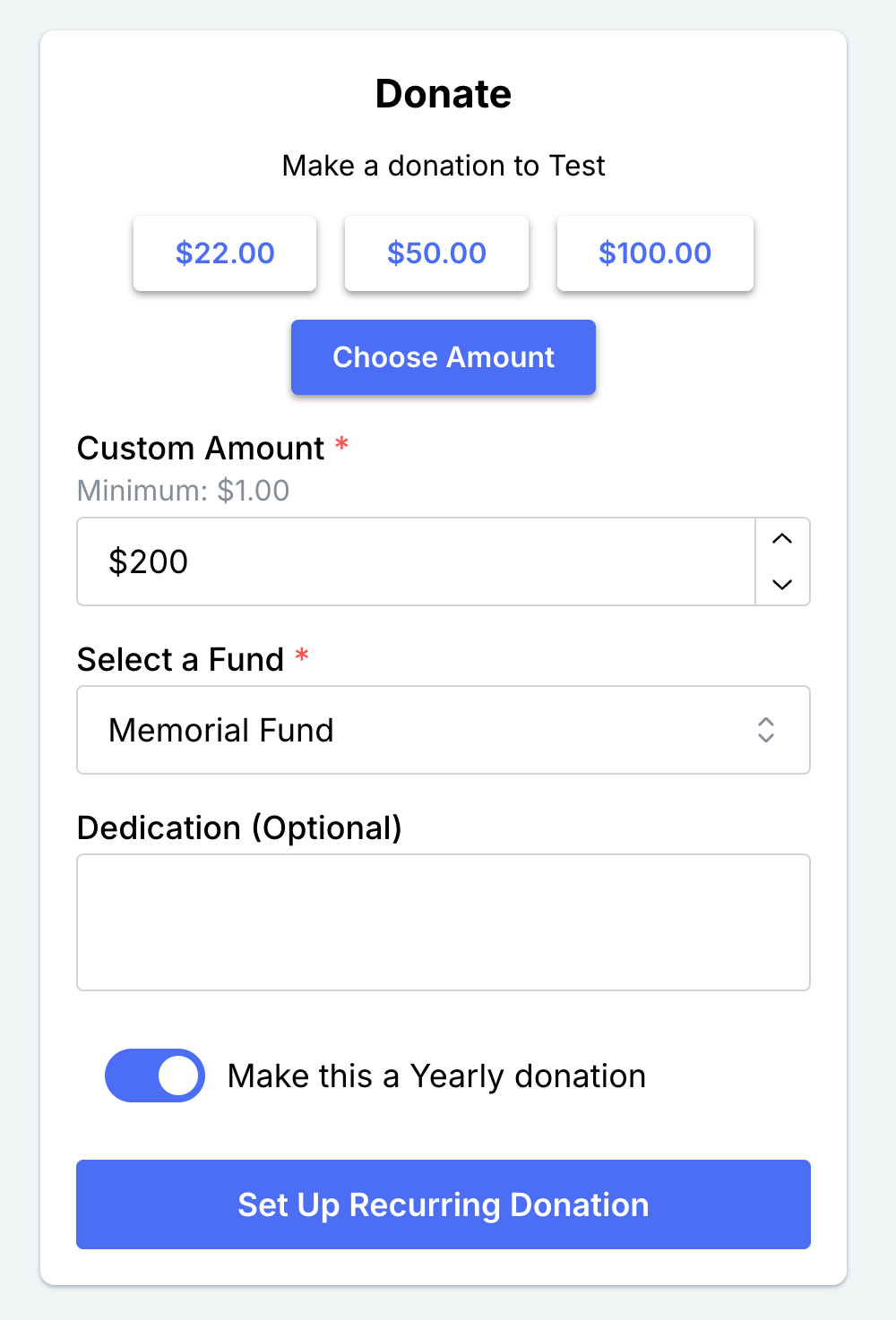 Donation Screen