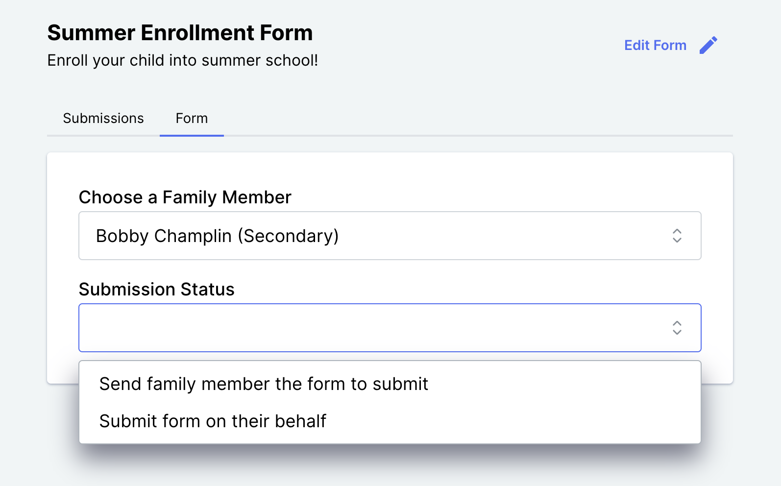 Form sending